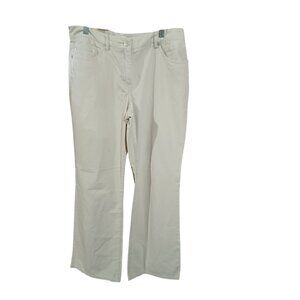 Issac Mizrah Khaki Dress Pants Wide Legs 5 Pocket Design 100% Cotton